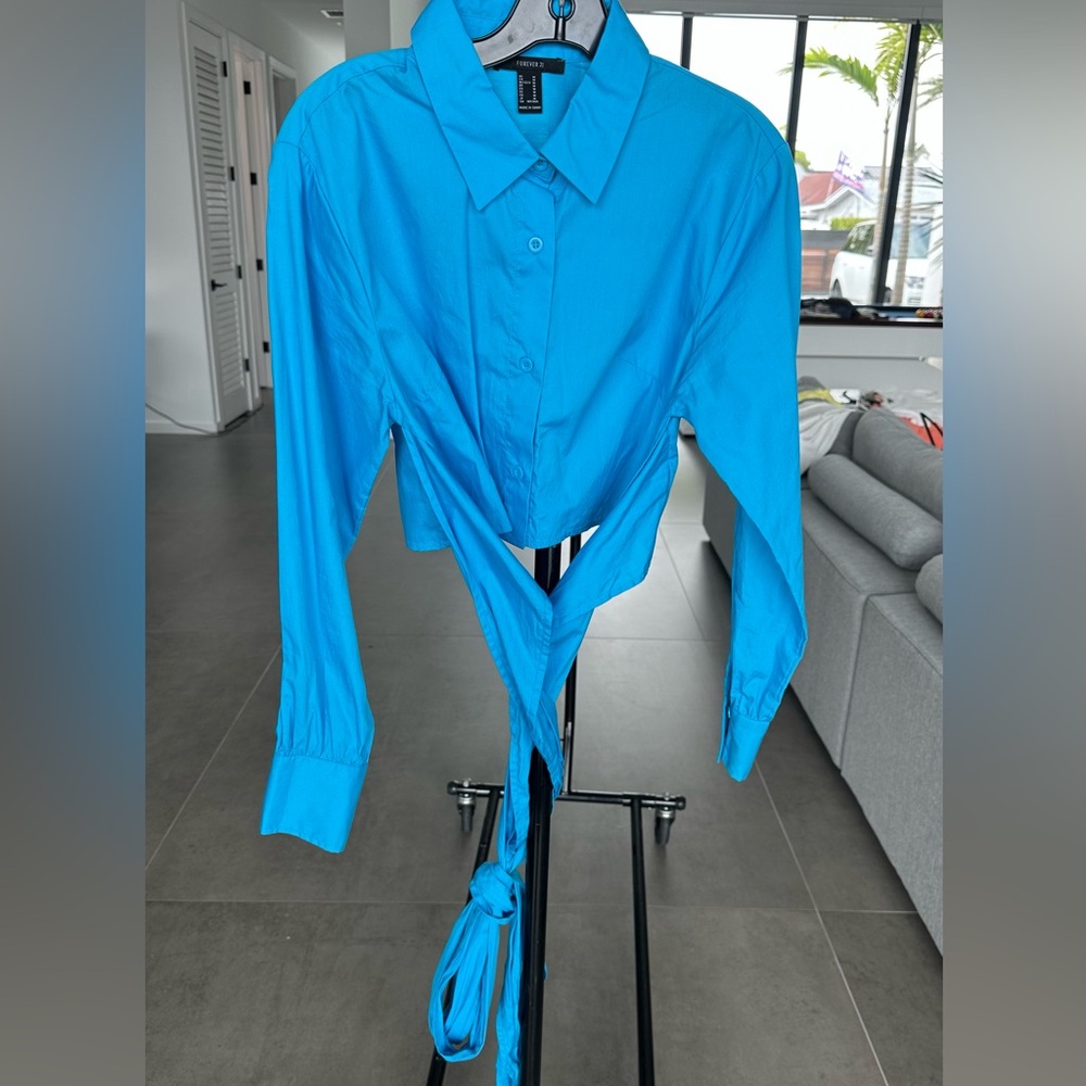 Forever 21 Bright Blue Collared Shirt